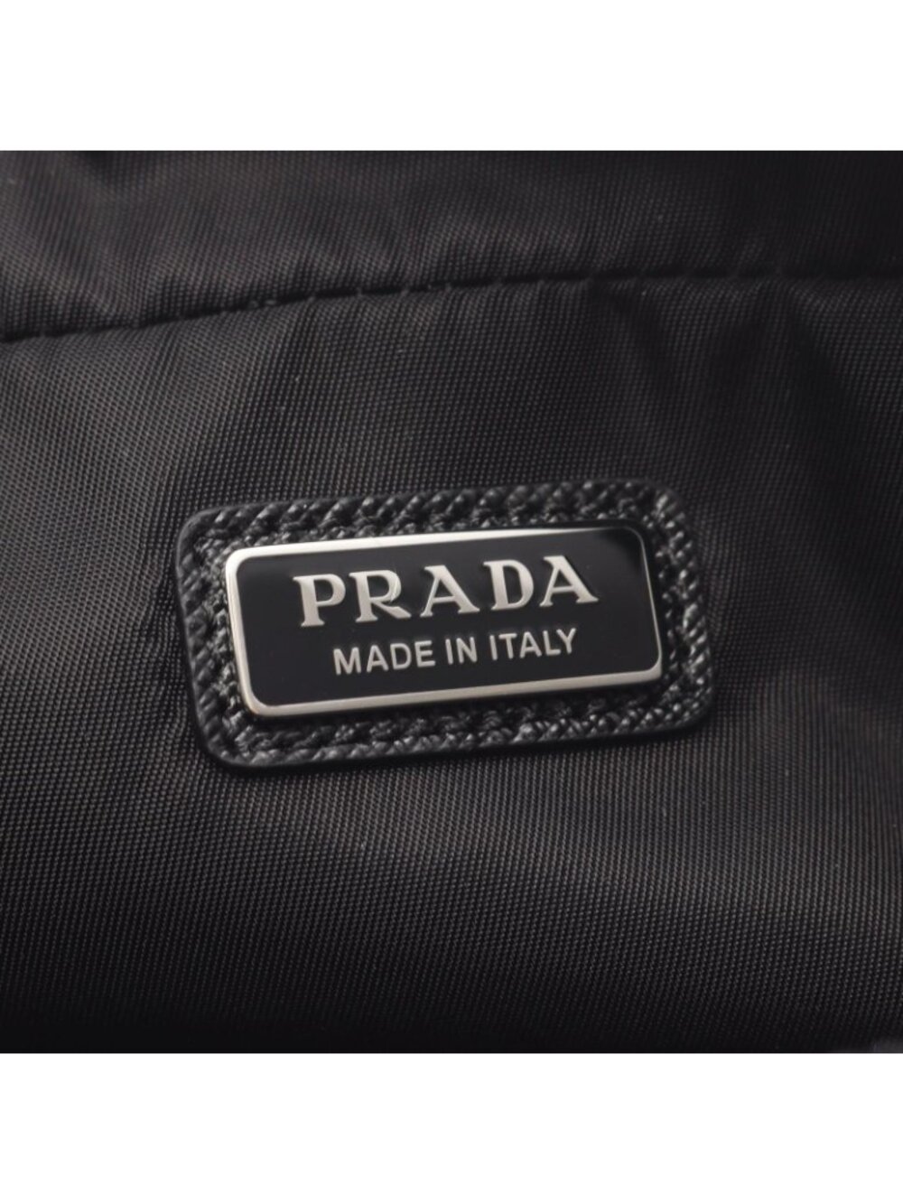 Prada Pouch Triangle Logo Black Nylon Saffiano Leather - Picture 4 of 4